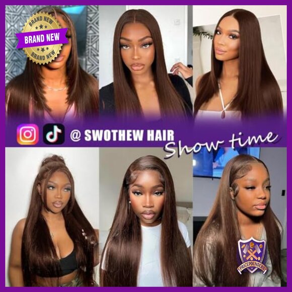 36 Inch Human Hair Lace Front Wig 200 Density 13x6 HD Transparent